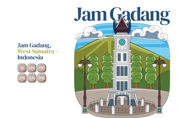 Jam Gadang Vector Illustration Vector Graphic