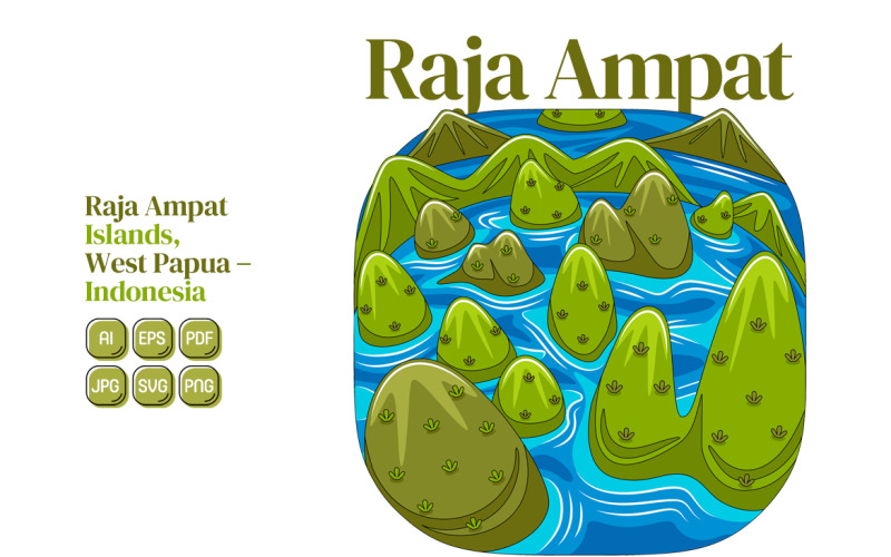 Raja Ampat Vector Illustration Vector Graphic