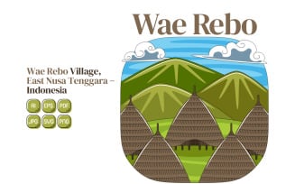Wae Rebo Vector Illustration