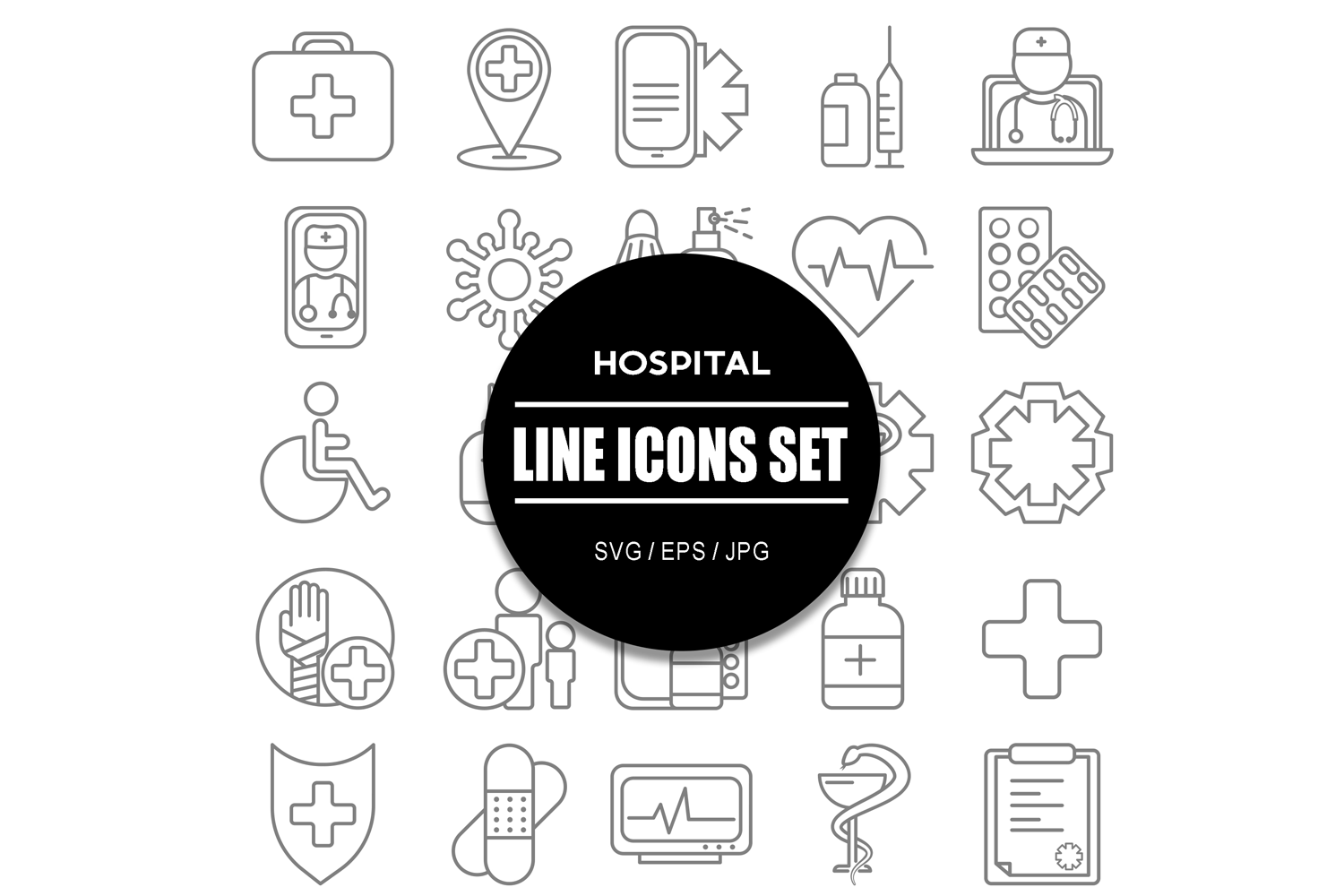 Hospital Healthcare Medical Icon Set