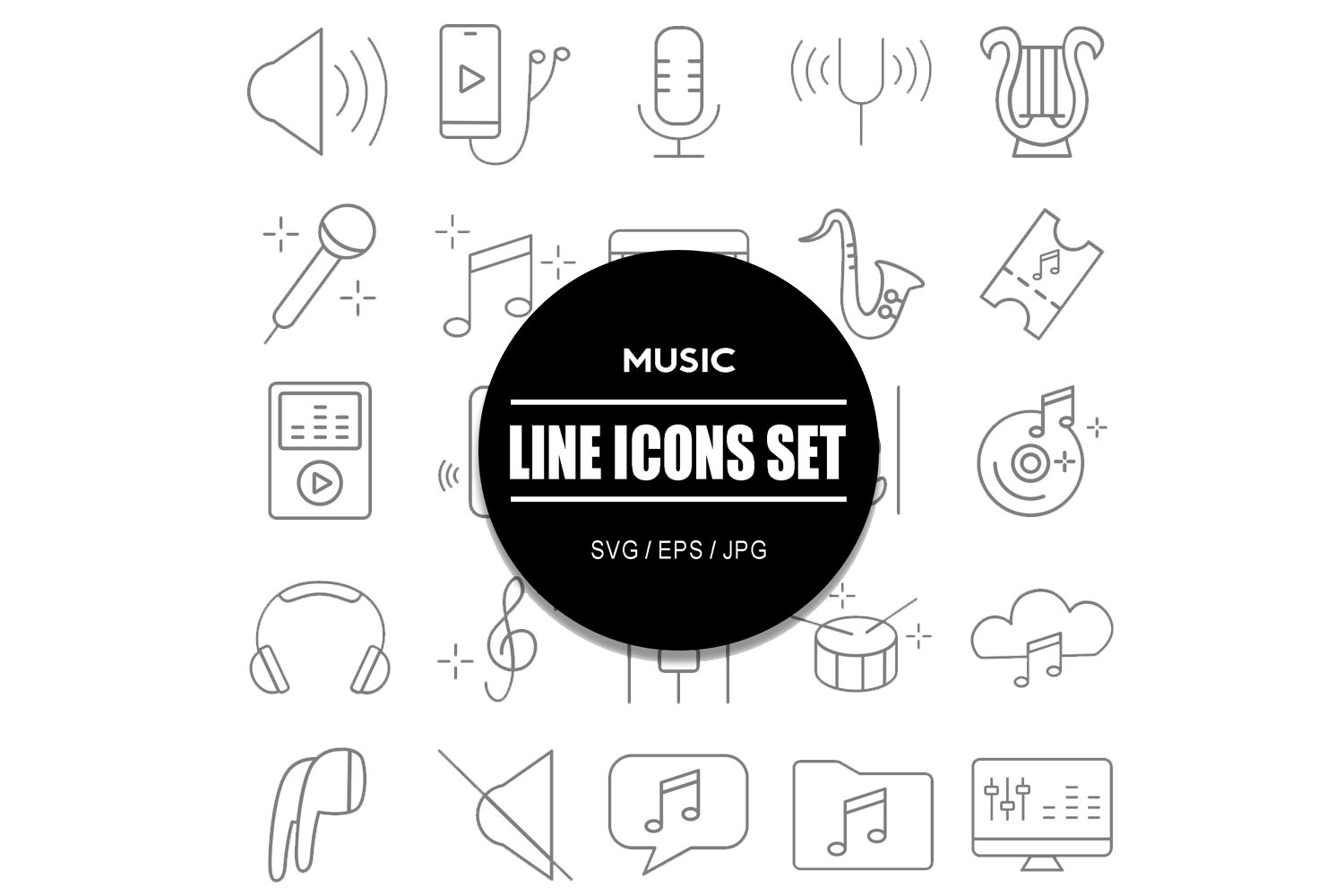 Cool Music Icon Set Bundle