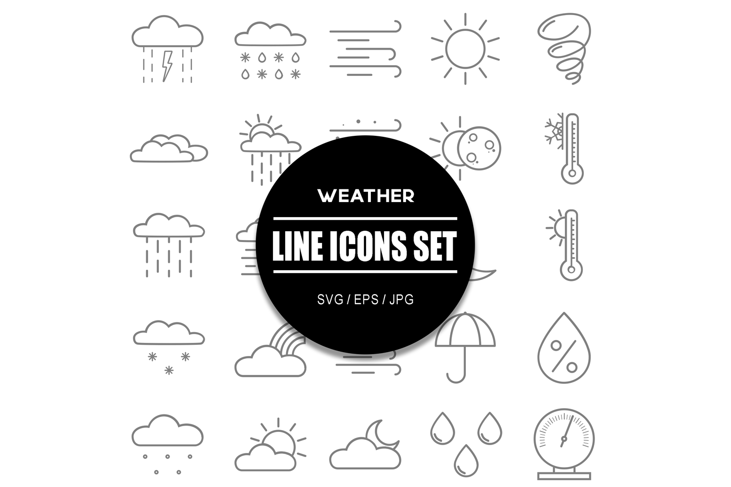 Weather Icon Set Icons Bundle