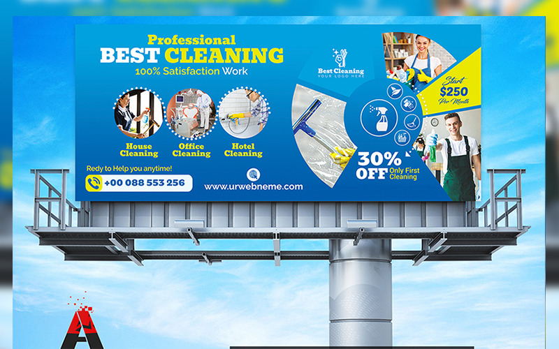 Cleaning & Disinfection Services Billboard Templates Corporate Identity