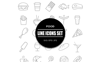 Cool Food Icon Set Bundle