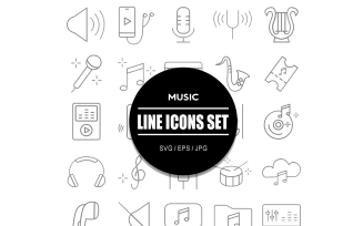 Cool Music Icon Set Bundle