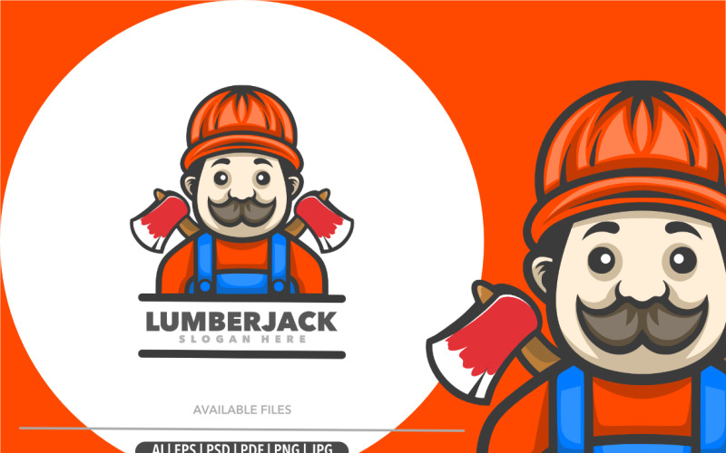 Lumber Cute Funny Mascot Logo Logo Template