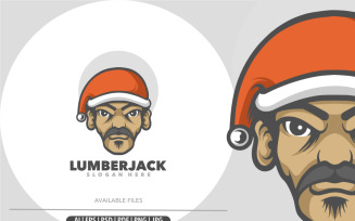 Lumber Santa Mascot Cartoon Logo
