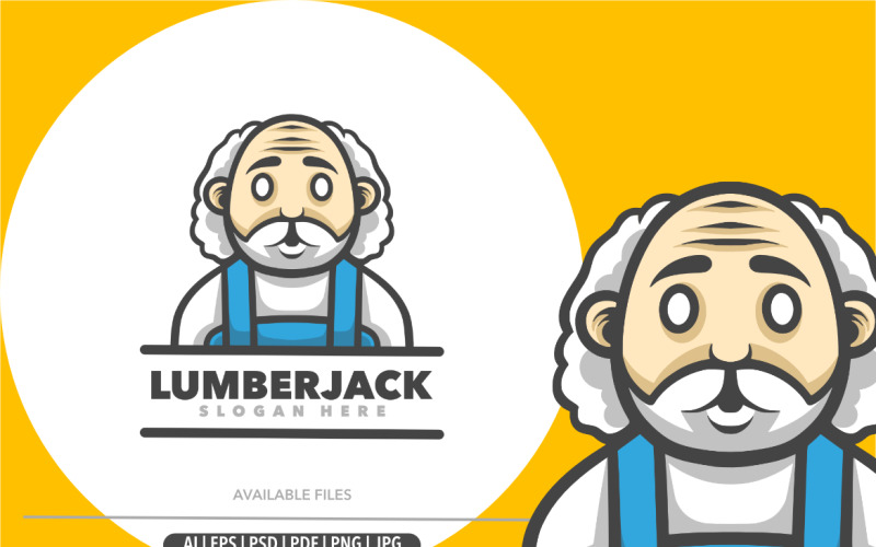 Lumberjack Professor Cute Mascot Logo Template