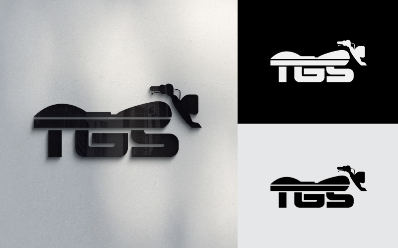 Motorcycle TGS Letter Logo Design Logo Template