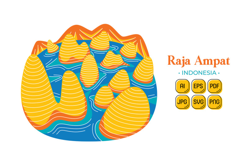 Raja Ampat (Indonesia Travel Destination) Vector Graphic