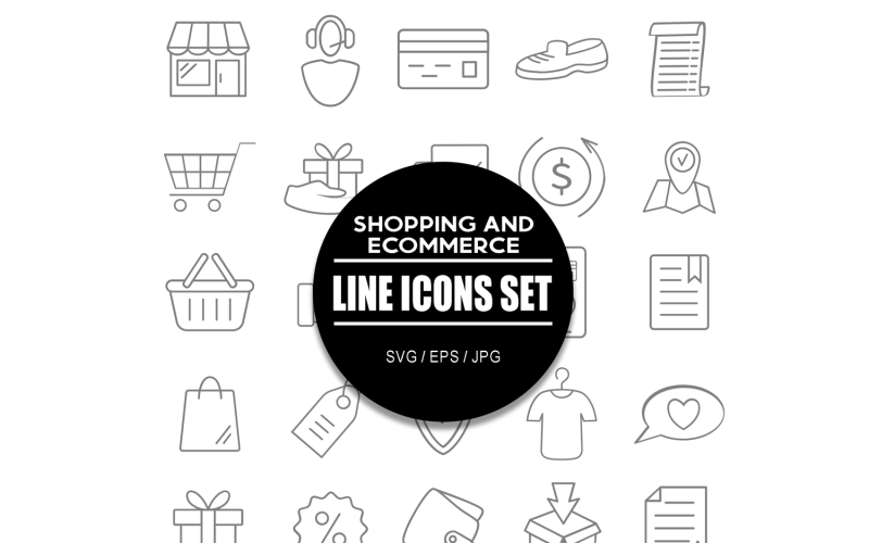 Shopping and E-Commerce Icon Set Bundle