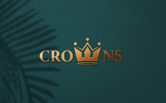 W Letter Crown Wordmark Logo Design