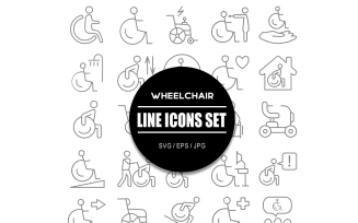Wheelchair Icon Set Bundle