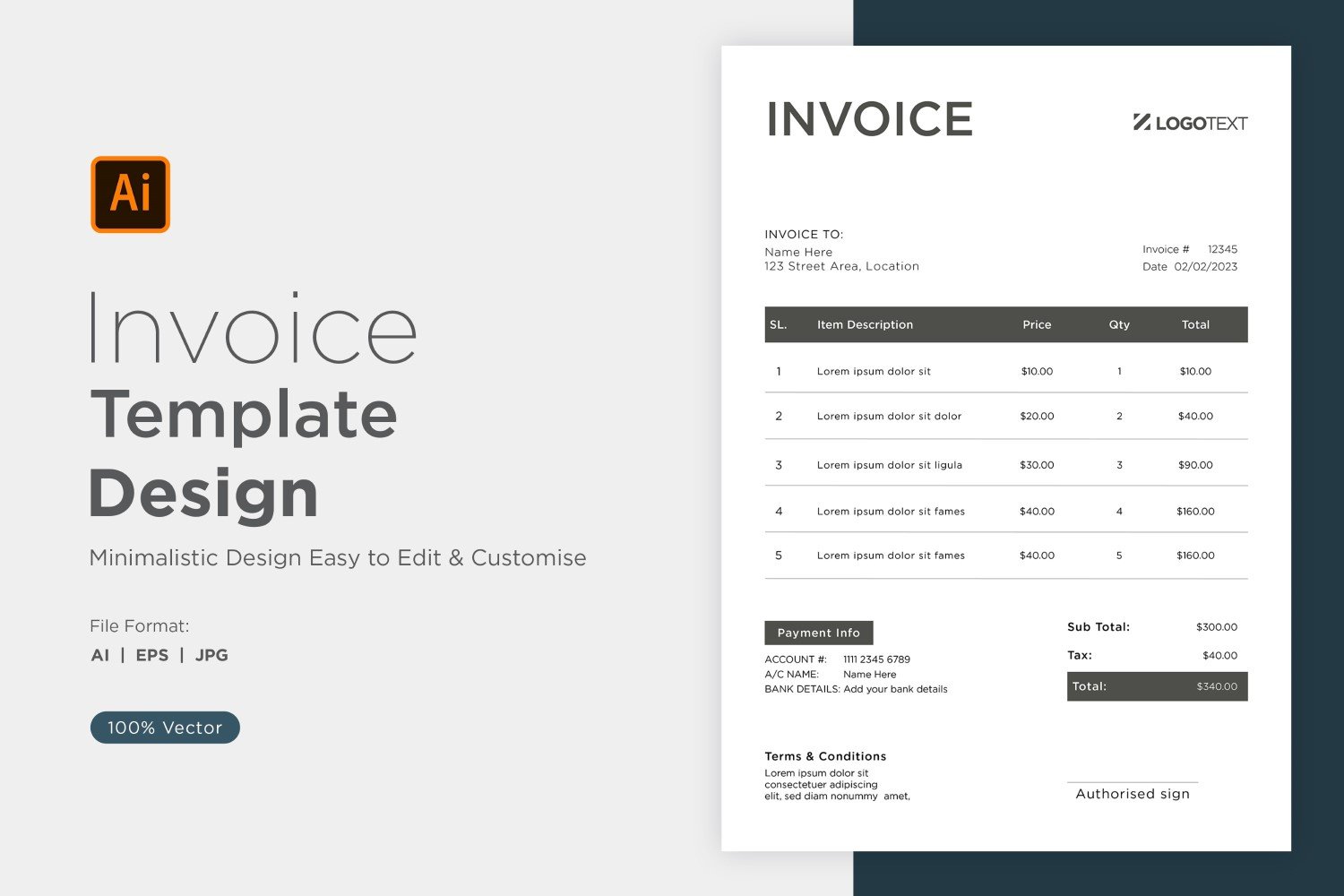 Template #320791 Stationery Invoice Webdesign Template - Logo template Preview