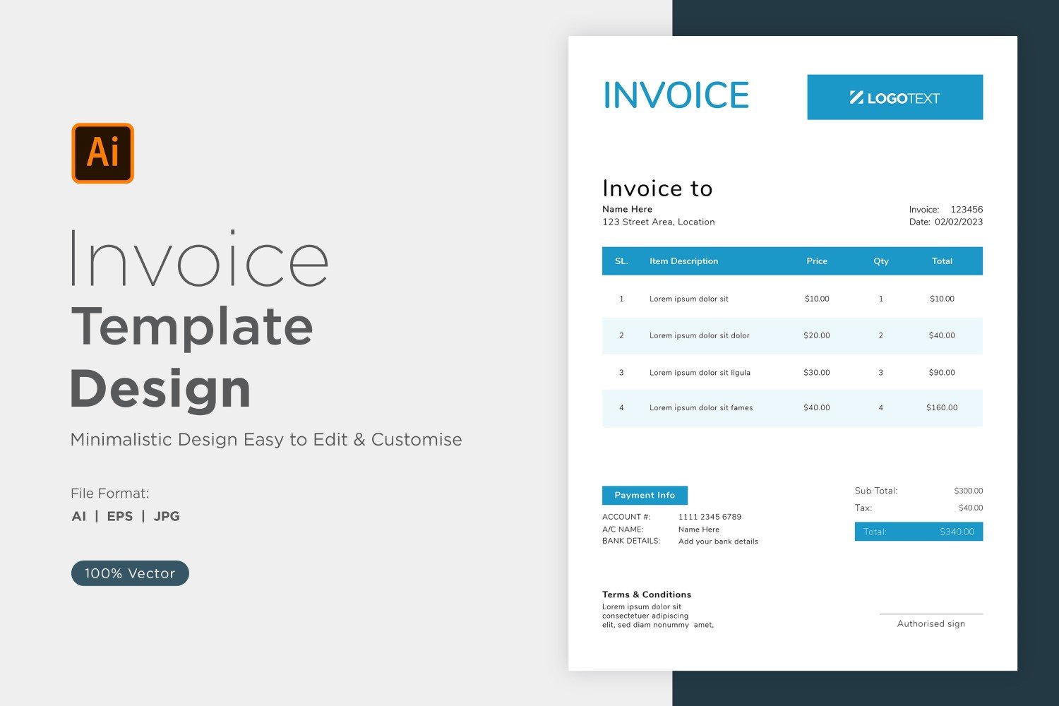 Template #320798 Invoice Design Webdesign Template - Logo template Preview