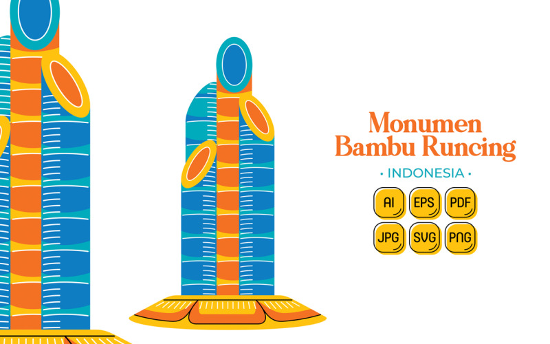 Bambu Runcing Monument (Indonesia Travel Destination) Vector Graphic