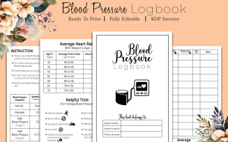Blood Pressure Logbook KDP Interior Planner