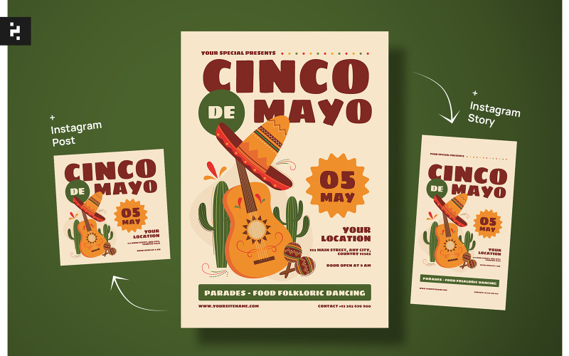 Cinco De Mayo Celebration Flyer Corporate Identity