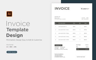 Corporate Invoice Design Template Bill form Business Payments Details Design Template 01