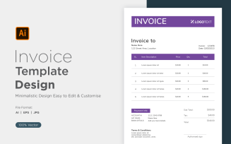 Corporate Invoice Design Template Bill form Business Payments Details Design Template 02