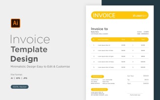 Corporate Invoice Design Template Bill form Business Payments Details Design Template 03