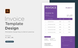 Corporate Invoice Design Template Bill form Business Payments Details Design Template 05