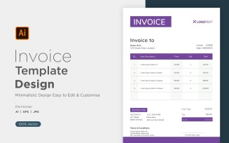 Corporate Invoice Design Template Bill form Business Payments Details Design Template 07