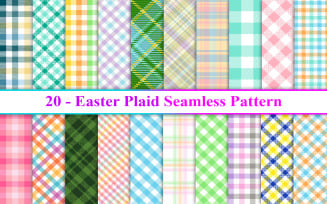 Easter Buffalo Plaid Seamless Pattern, Buffalo Plaid Seamless Pattern