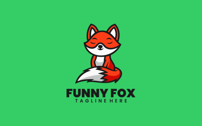 Funny Fox Cartoon Logo Style Logo Template