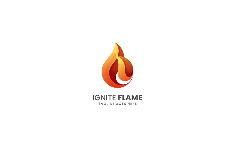 Ignite Flame Gradient Logo Design Logo Template