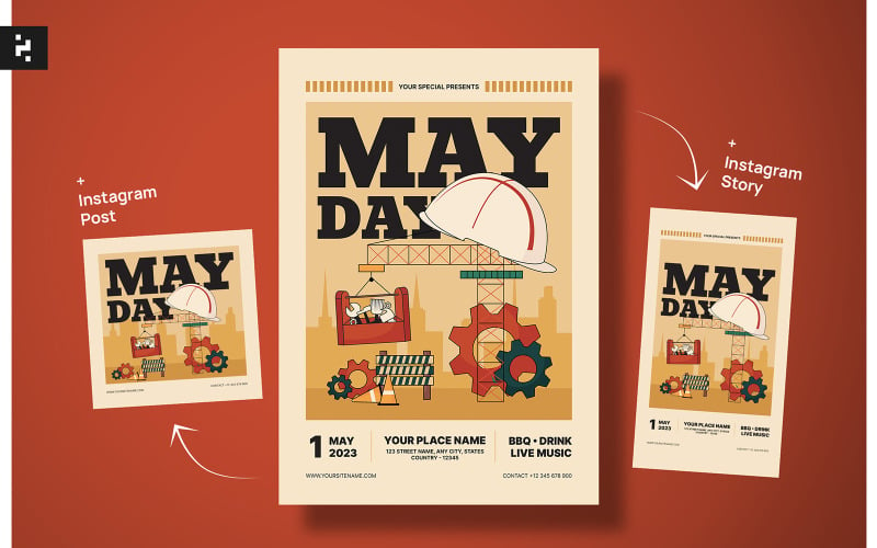 International Workers Day Flyer Corporate Identity