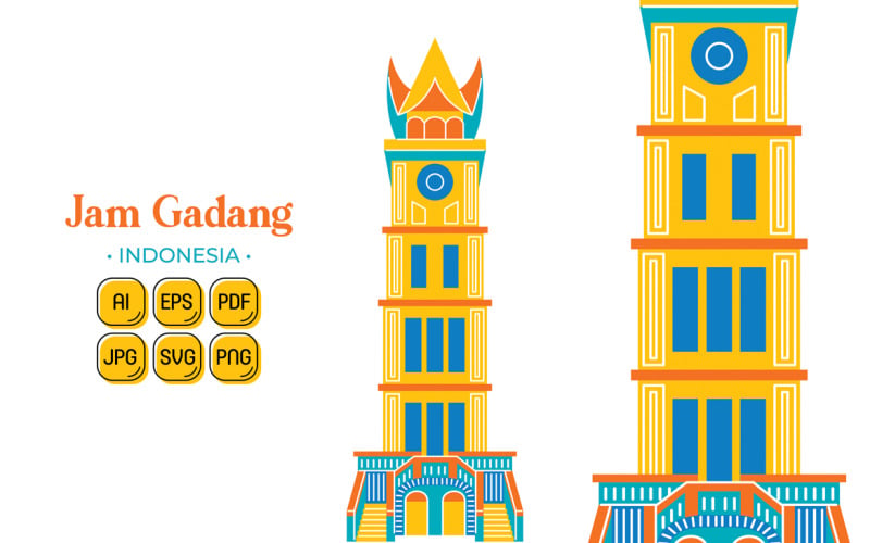 Jam Gadang (Indonesia Travel Destination) Vector Graphic