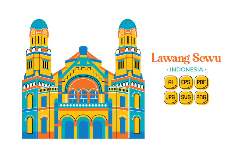 Lawang Sewu (Indonesia Travel Destination) Vector Graphic