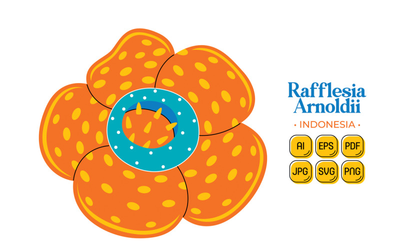 Rafflesia Arnoldii (Indonesia Travel Destination) Vector Graphic