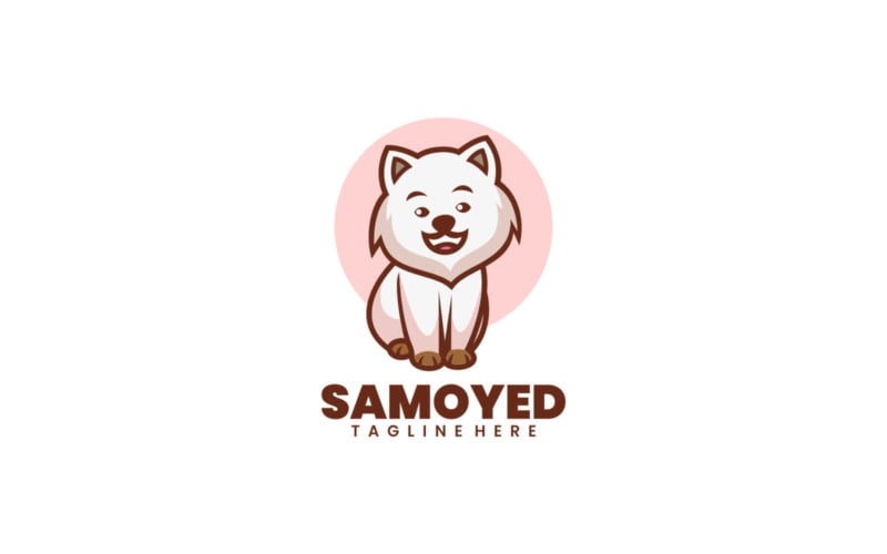 Samoyed Mascot Cartoon Logo Logo Template