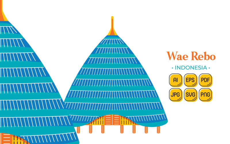 Wae Rebo (Indonesia Travel Destination) Vector Graphic
