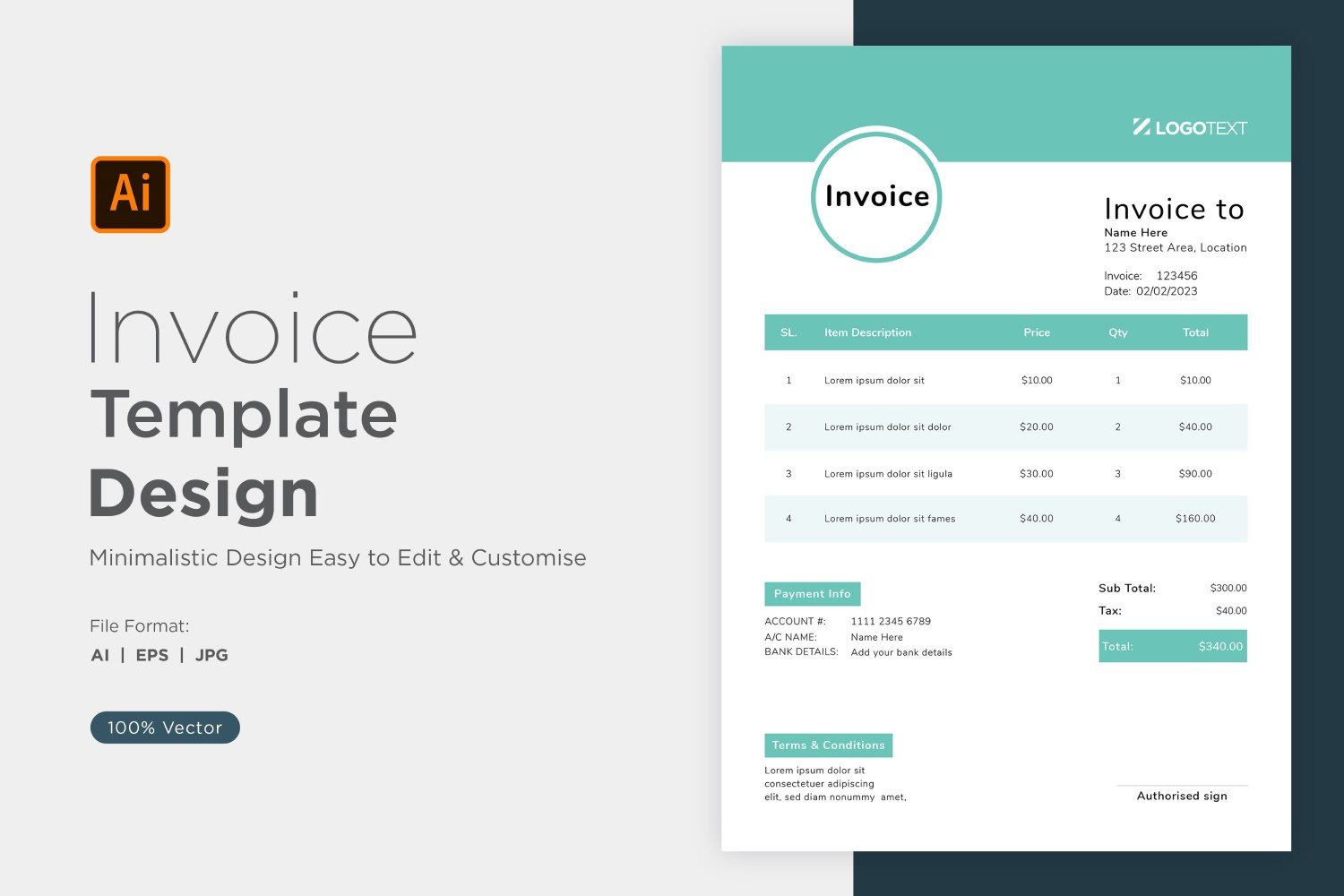 Template #320800 Invoice Design Webdesign Template - Logo template Preview