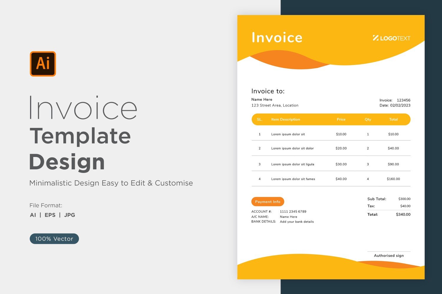 Template #320801 Invoice Design Webdesign Template - Logo template Preview