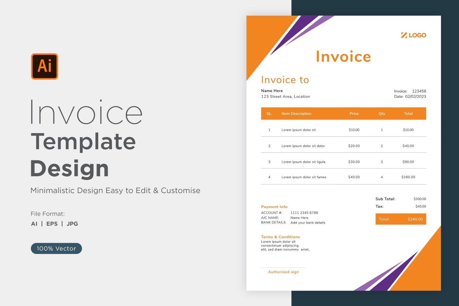 Template #320807 Invoice Design Webdesign Template - Logo template Preview