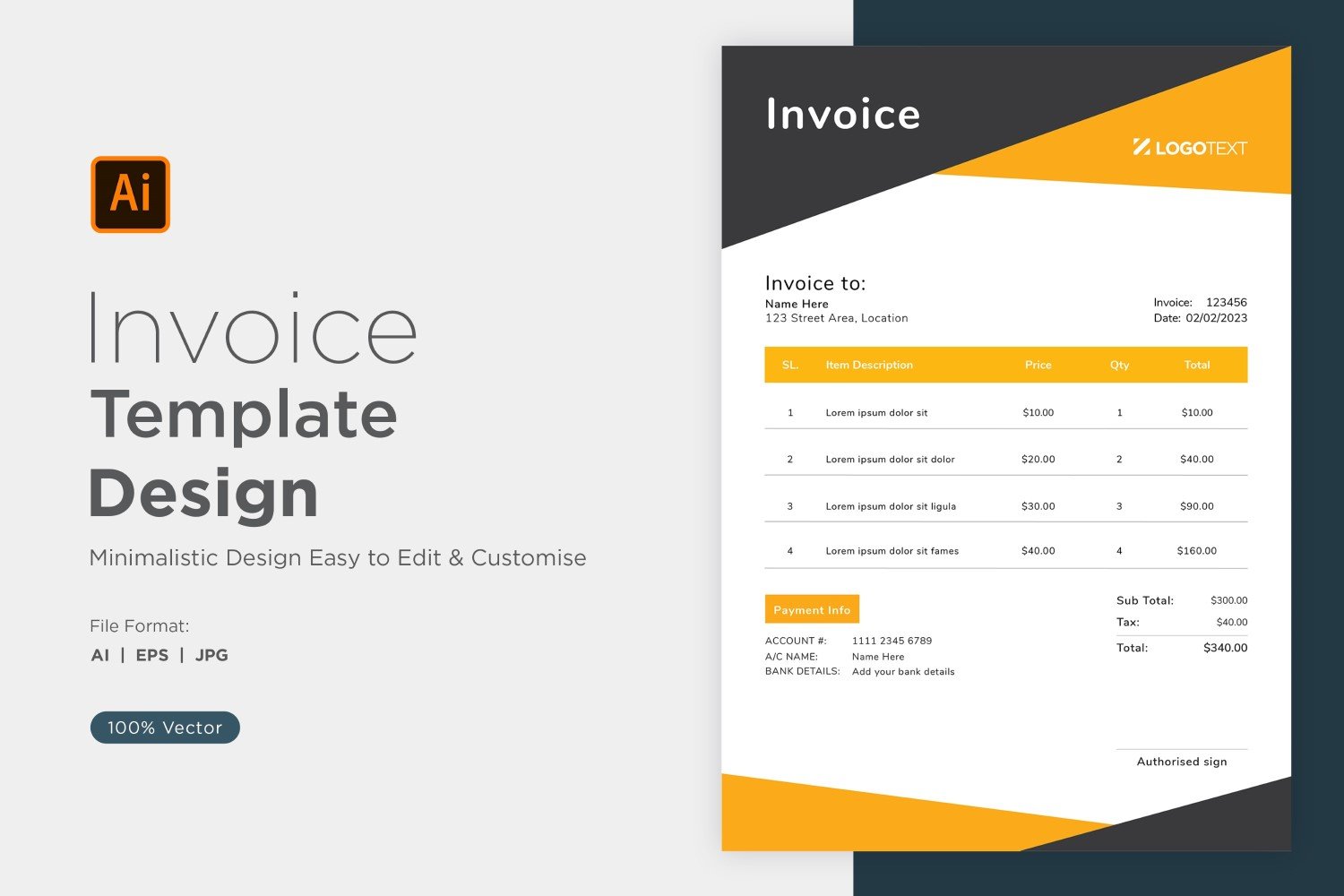 Template #320811 Invoice Design Webdesign Template - Logo template Preview