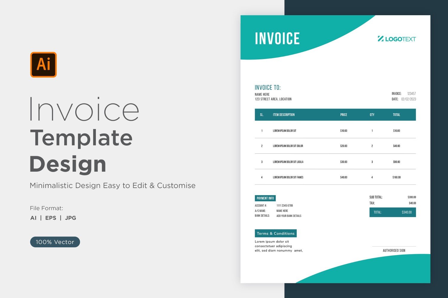 Template #320814 Invoice Design Webdesign Template - Logo template Preview