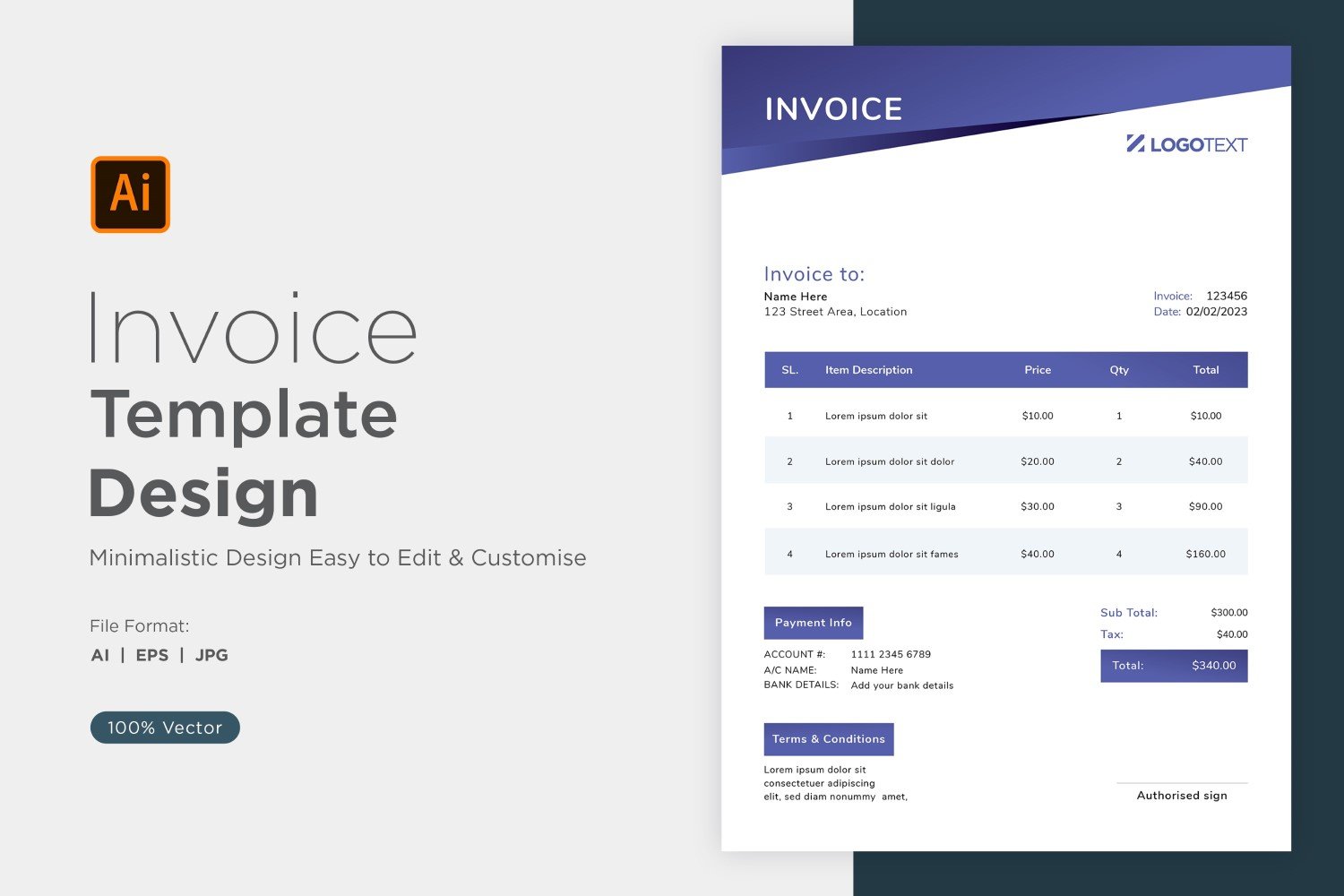 Template #320836 Invoice Design Webdesign Template - Logo template Preview