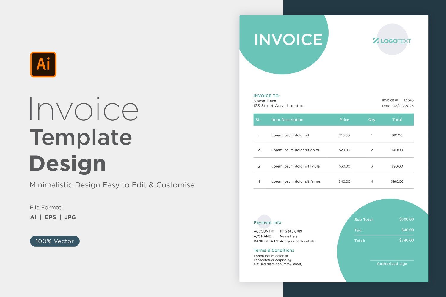 Template #320842 Invoice Design Webdesign Template - Logo template Preview