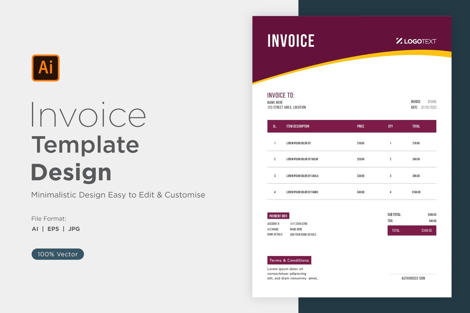 Template #320846 Invoice Design Webdesign Template - Logo template Preview