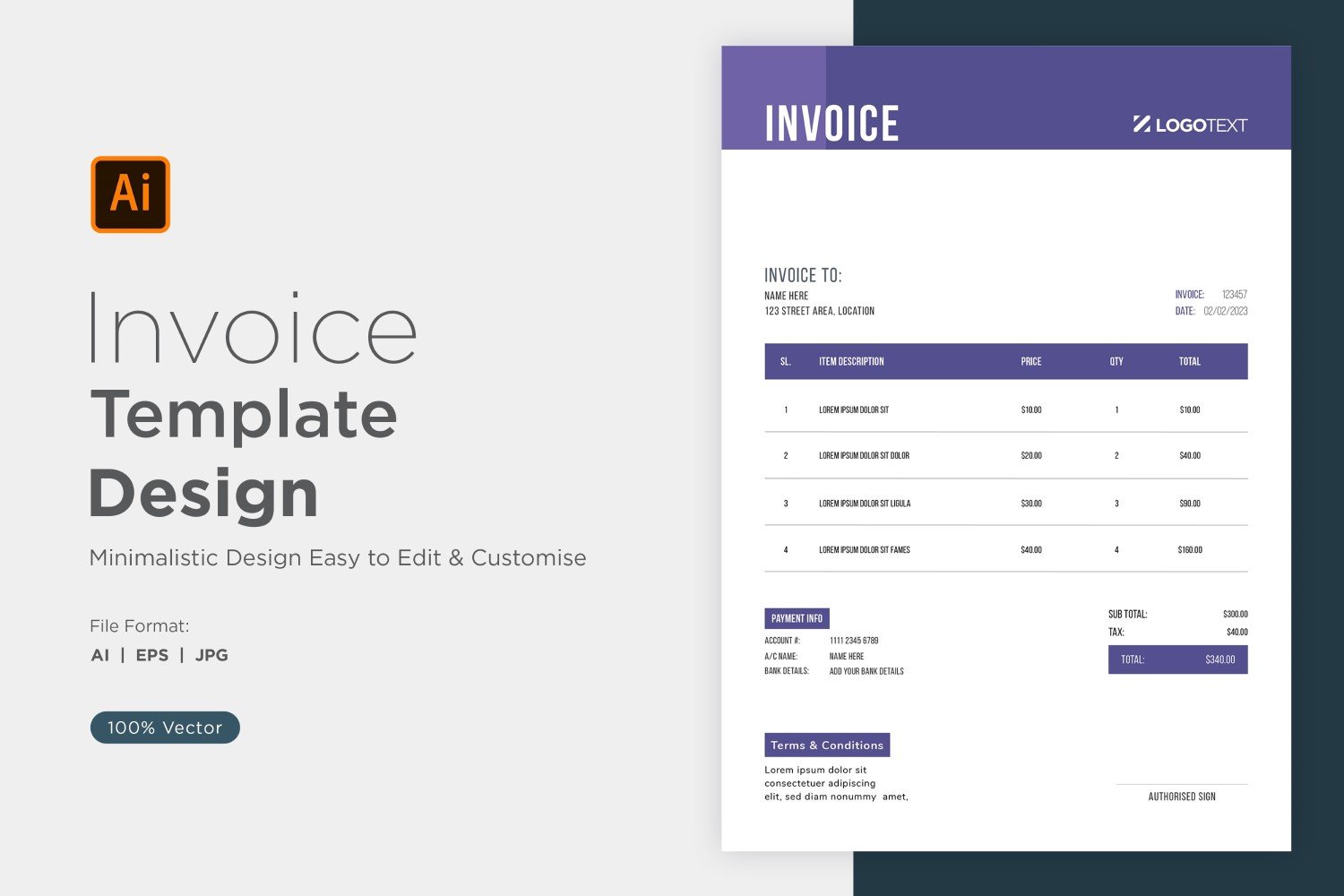 Template #320847 Invoice Design Webdesign Template - Logo template Preview