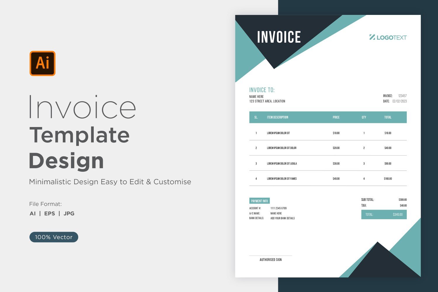 Template #320848 Invoice Design Webdesign Template - Logo template Preview