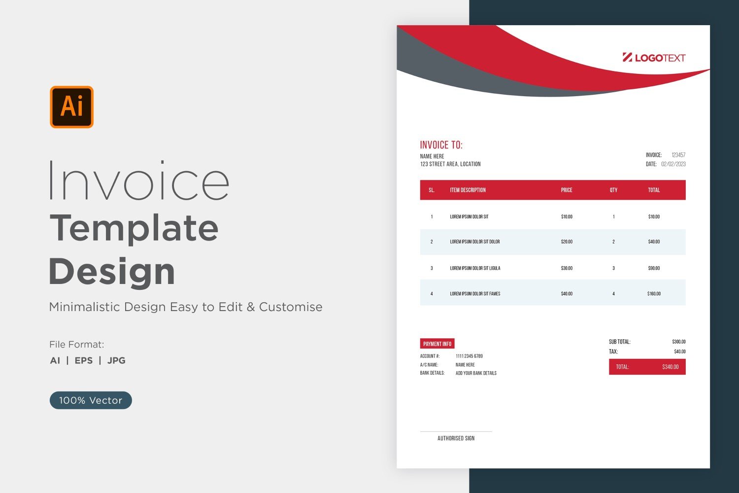 Template #320852 Invoice Design Webdesign Template - Logo template Preview