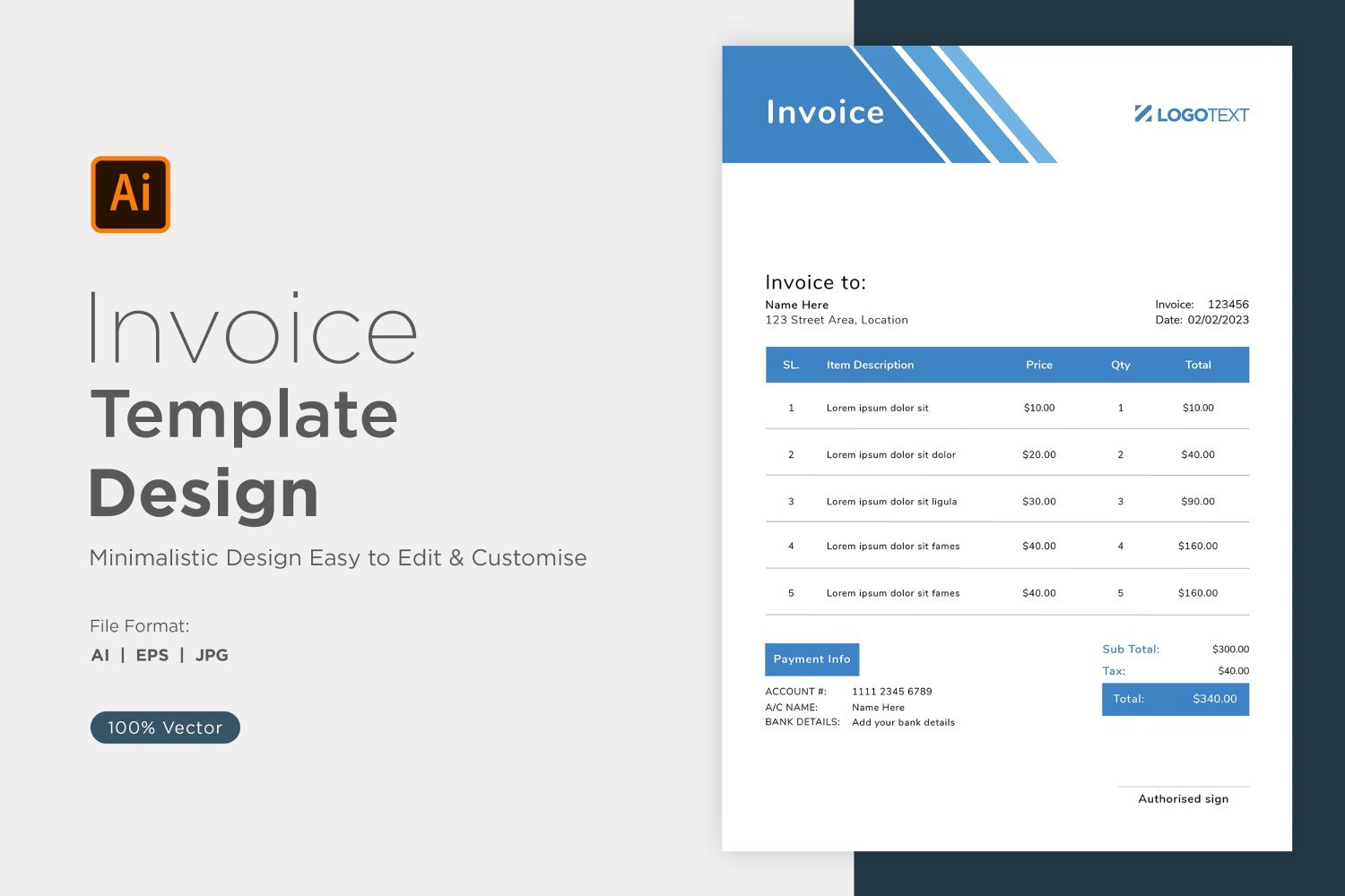 Template #320853 Invoice Design Webdesign Template - Logo template Preview