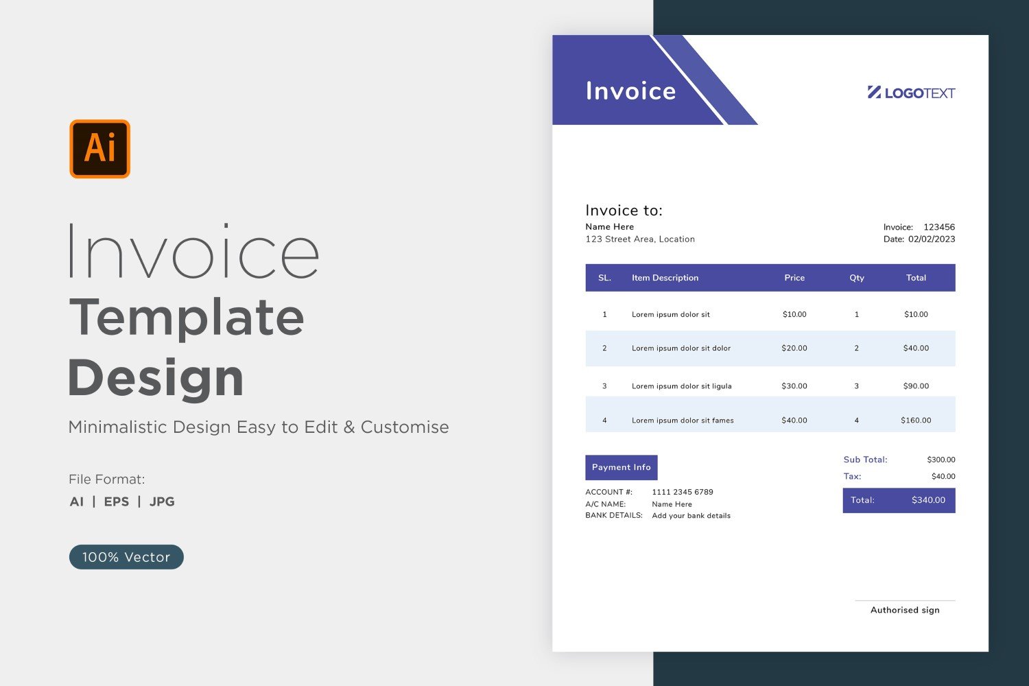 Template #320854 Invoice Design Webdesign Template - Logo template Preview