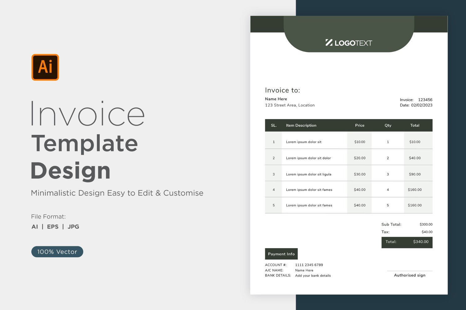 Template #320856 Invoice Design Webdesign Template - Logo template Preview